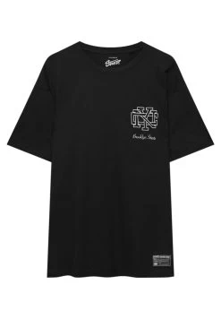 PULL & BEAR Short Sleeve Brooklyn Streets - T-Shirt Print - Black -PULL BEAR Winkel 26ef22ce11634fd7a505d0db4253a89b