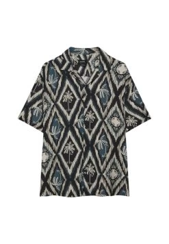 PULL & BEAR Printed Short Sleeve - Overhemd - Black -PULL BEAR Winkel 277d00e5da504da18cb01cdc715554db