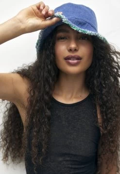 PULL & BEAR Bucket With Fringing - Hoed - Blue