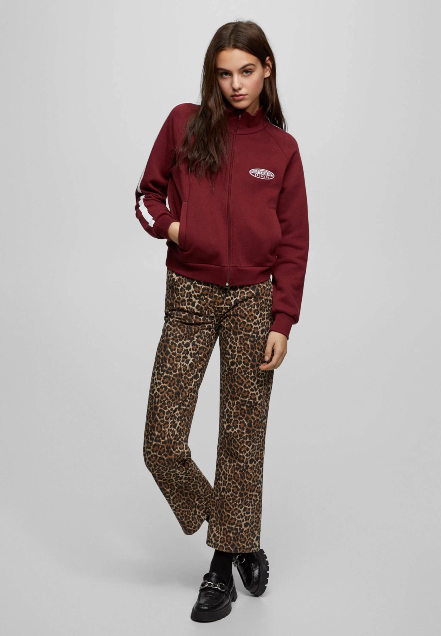 PULL & BEAR Vintage - Sweater - Mottled Light Red 2 PULL & BEAR Vintage - Sweater - Mottled Light Red - Afbeelding 2