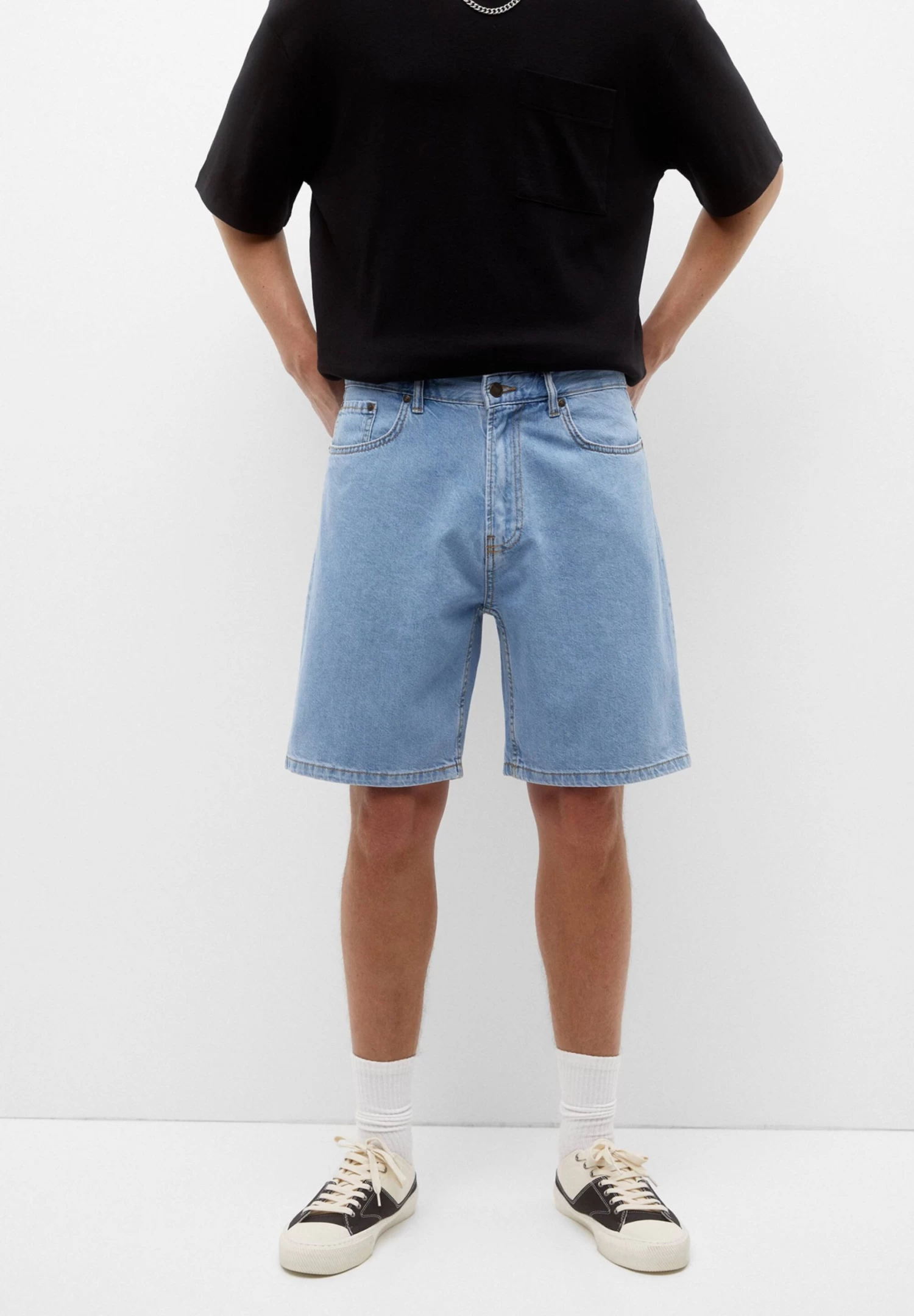 PULL & BEAR Bermuda - Jeansshort - Stone Blue Denim 1 PULL & BEAR Bermuda - Jeansshort - Stone Blue Denim