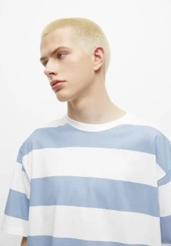 PULL & BEAR Striped Short Sleeve - T-Shirt Print - Blue -PULL BEAR Winkel 285827cae28e49e79ff66bf89cf96b6b