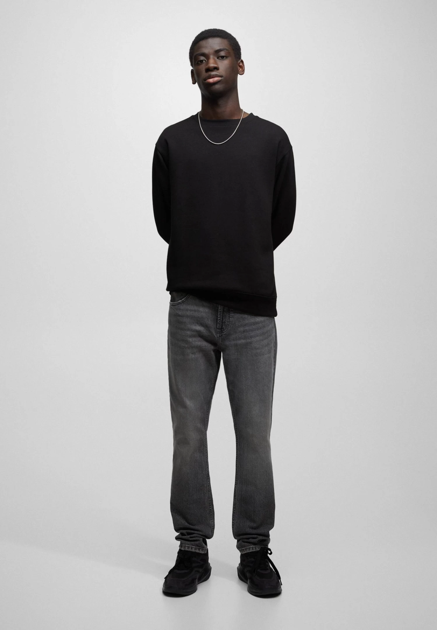 PULL & BEAR Comfort - Straight Leg Jeans - Mottled Dark Grey 2 PULL & BEAR Comfort - Straight Leg Jeans - Mottled Dark Grey - Afbeelding 2