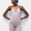 PULL & BEAR Seamless Halter - Jumpsuit - Lilac