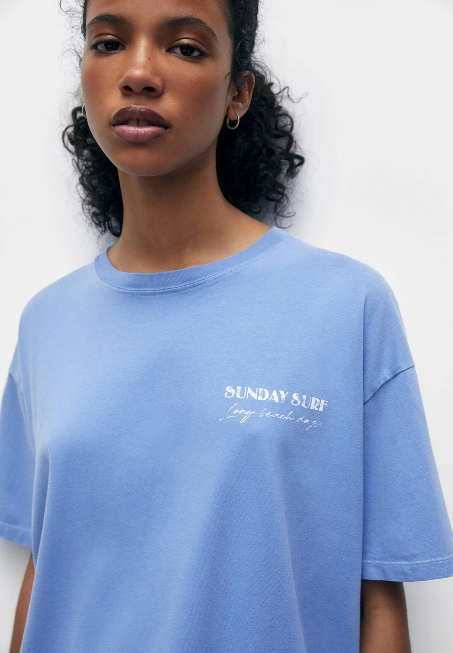 PULL & BEAR Short Sleeve- T-Shirt Print - Blue 4 PULL & BEAR Short Sleeve- T-Shirt Print - Blue - Afbeelding 4