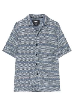 PULL & BEAR Stwd Print Short Sleeve - Overhemd - Blue -PULL BEAR Winkel 2b2a3061579042829d213ad69babf374