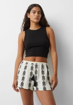 PULL & BEAR Printed Jacquard- Shorts - White