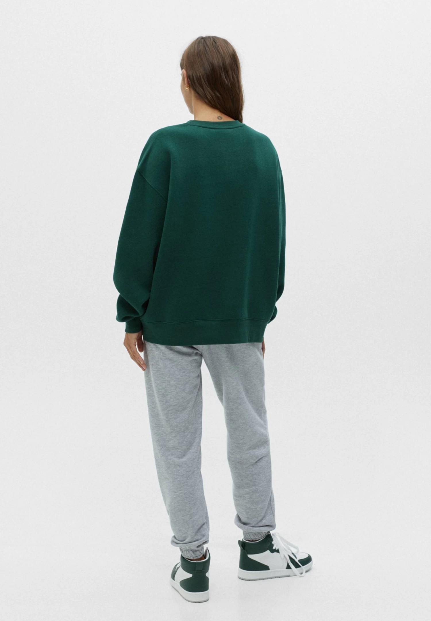 PULL & BEAR Embroidered Varsity - Sweater - Dark Green 3 PULL & BEAR Embroidered Varsity - Sweater - Dark Green - Afbeelding 3