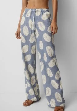 PULL & BEAR Printed - Flowing - Broek - Light Blue