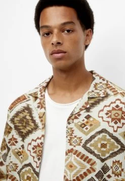 PULL & BEAR Ochre Geometric Print - Overhemd - Ochre -PULL BEAR Winkel 329362b9fda24adc8997dcef2b8fee53