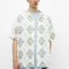 PULL & BEAR Print Short Sleeve - Overhemd - White