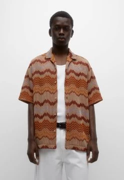 PULL & BEAR Geometric Print - Overhemd - Bordeaux
