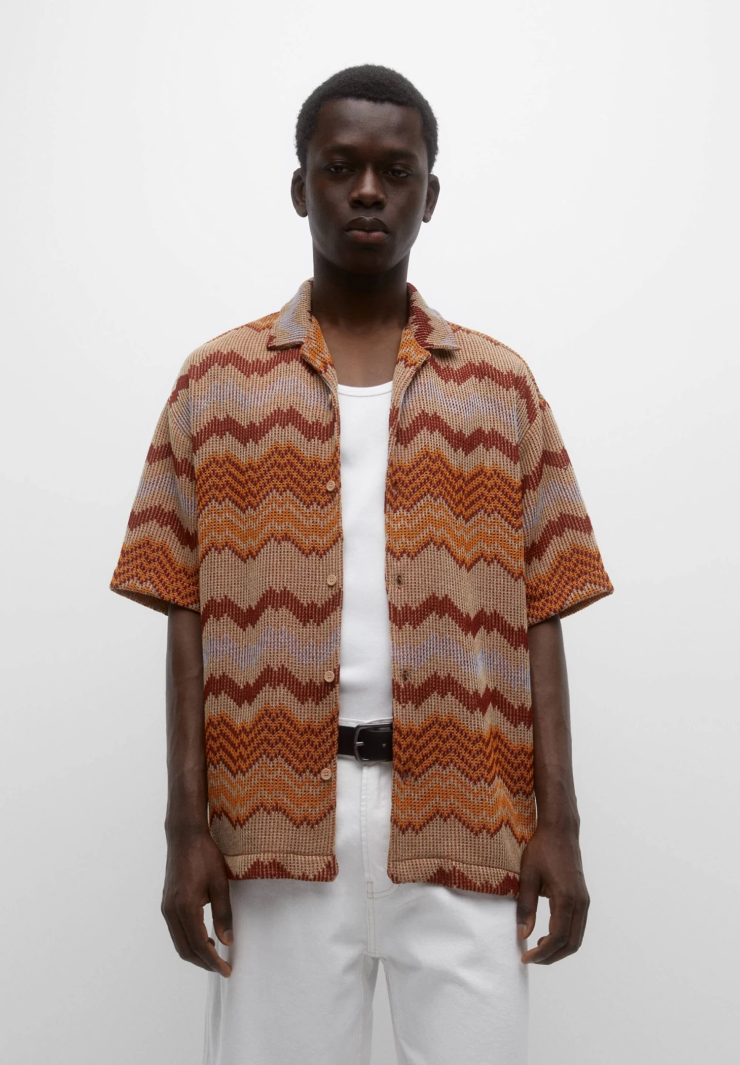 PULL & BEAR Geometric Print - Overhemd - Bordeaux 1 PULL & BEAR Geometric Print - Overhemd - Bordeaux