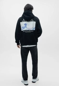 PULL & BEAR Hokusai- Hoodie - Black -PULL BEAR Winkel 33b069bb220b421fa17908beabd93b18