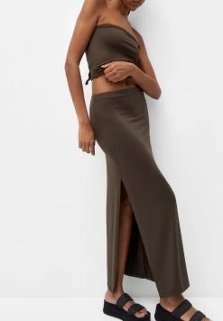 PULL & BEAR Basic-Midi - Kokerrok - Dark Brown