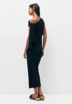 PULL & BEAR Asymmetric Midi - Jurk - Black -PULL BEAR Winkel 36b1ea80e96140029ef94735230b29df