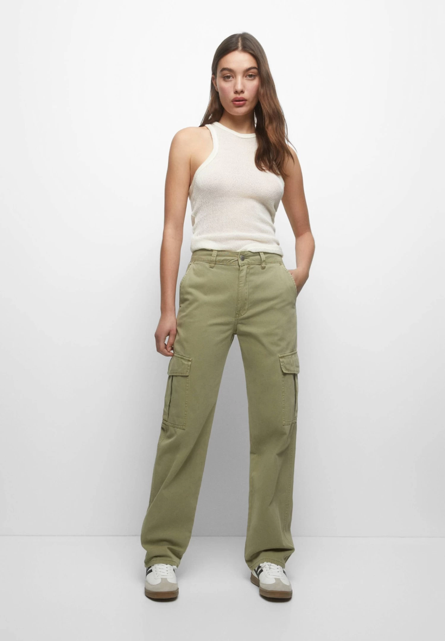 PULL & BEAR Pocket- Cargobroek - Dark Green 2 PULL & BEAR Pocket- Cargobroek - Dark Green - Afbeelding 2