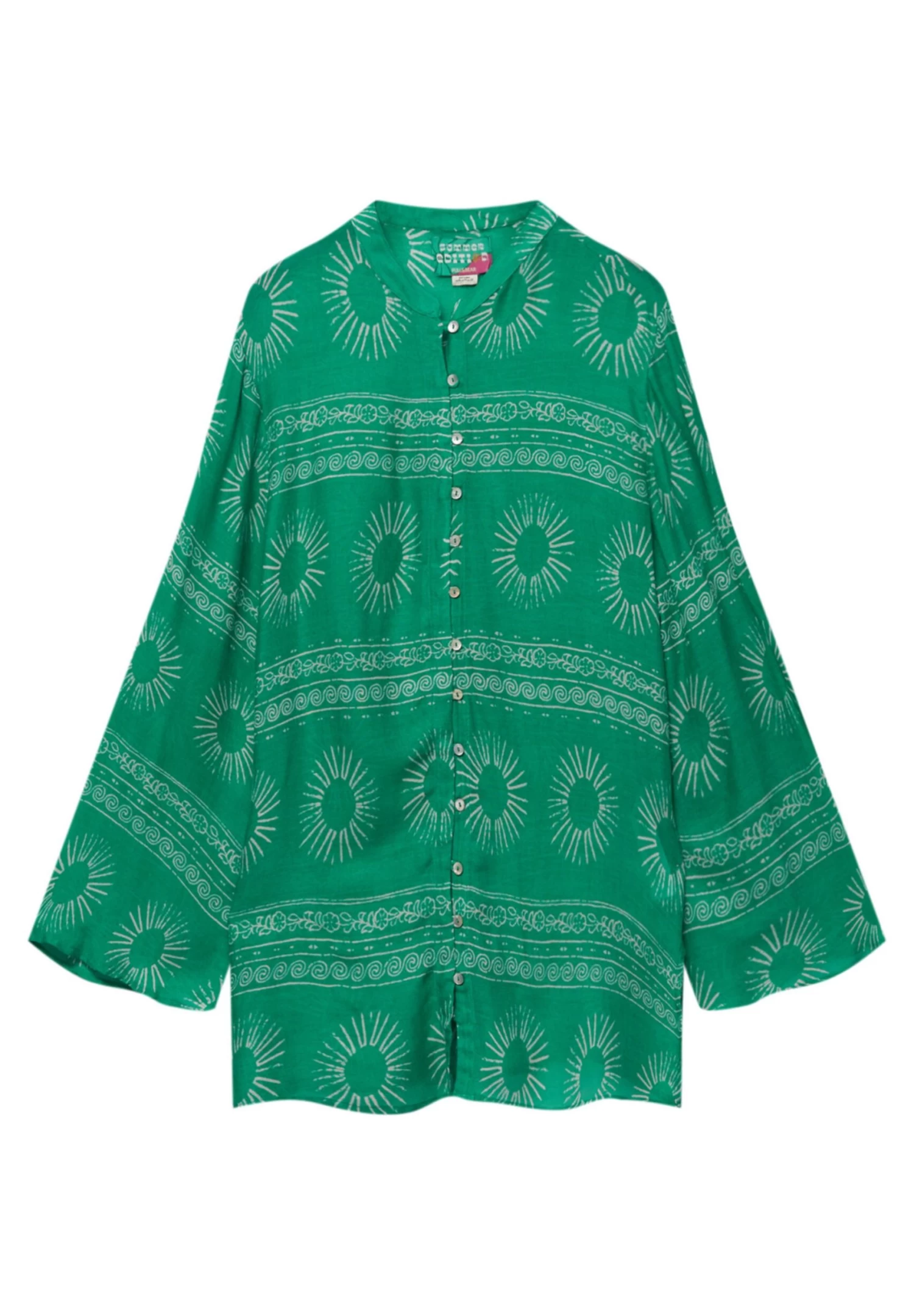PULL & BEAR Printed Rustic - Blouse - Green 5 PULL & BEAR Printed Rustic - Blouse - Green - Afbeelding 5