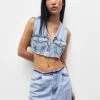 PULL & BEAR Crop- Bodywarmer - Blue Denim