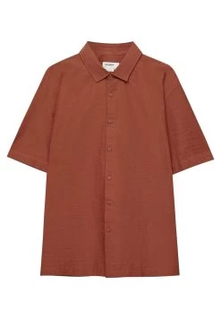 PULL & BEAR Short Sleeve Seersucker - Overhemd - Red -PULL BEAR Winkel 38a98634042e482187506fc82e8392cb