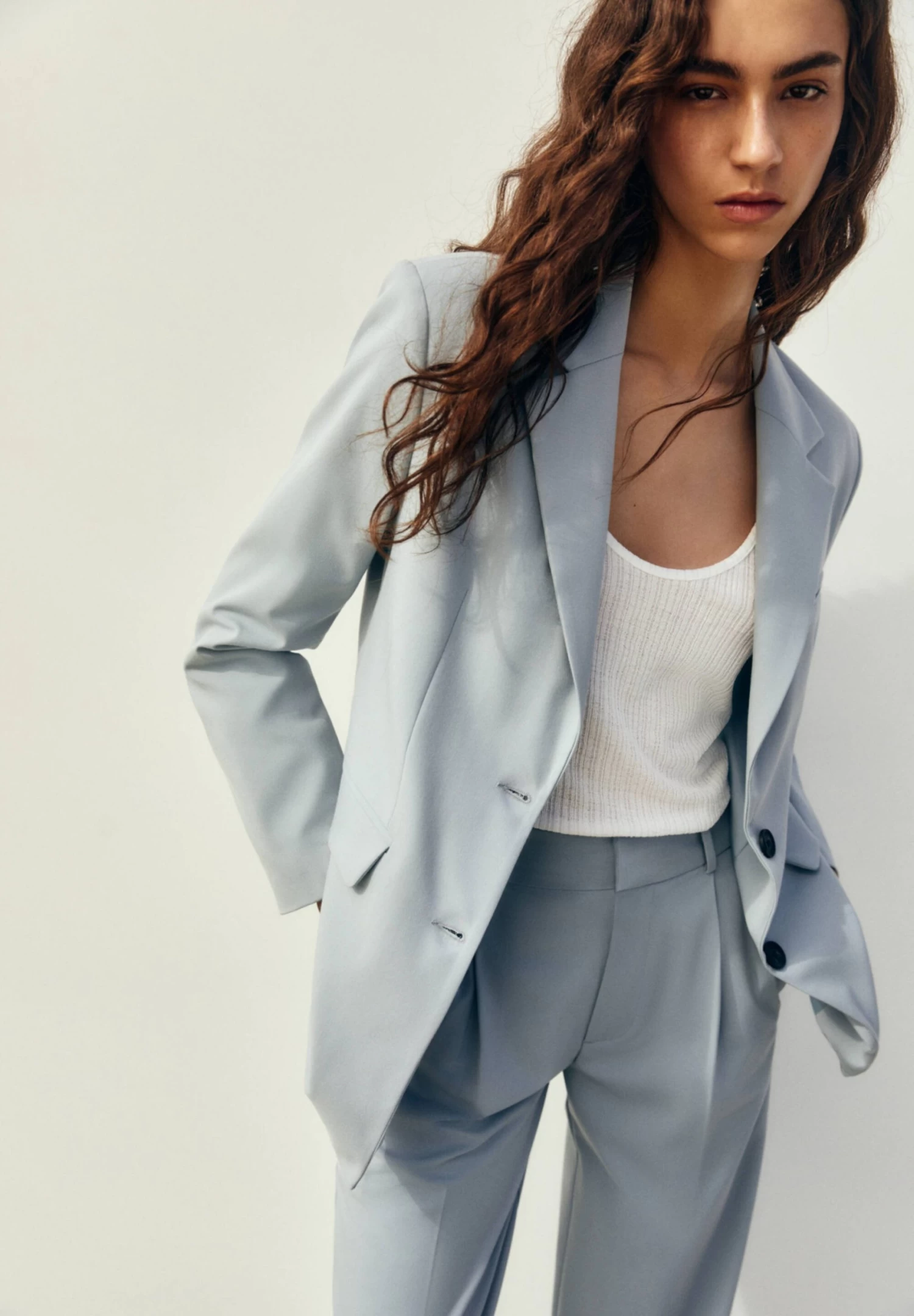 PULL & BEAR Basic - Blazer - Blue / Grey 4 PULL & BEAR Basic - Blazer - Blue / Grey - Afbeelding 4