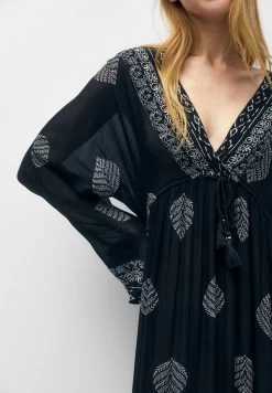 PULL & BEAR Boho - Maxi-Jurk - Black -PULL BEAR Winkel 3aa98bac1e8a49c39b7f814c27d5ac27