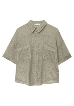PULL & BEAR Short Sleeve - Overhemdblouse - Khaki -PULL BEAR Winkel 3b17781f8f9a4957bb3db1c6e02defc3