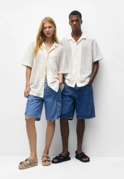 PULL & BEAR Rustic Openwork- Overhemd - White