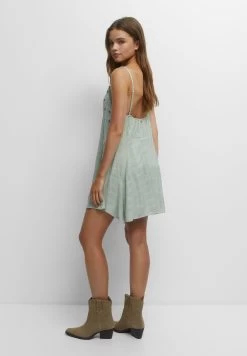 PULL & BEAR Short Strappy Beaded- Jurk - Light Green -PULL BEAR Winkel 3c2e0fababac4f97a039c8ed7be41bad