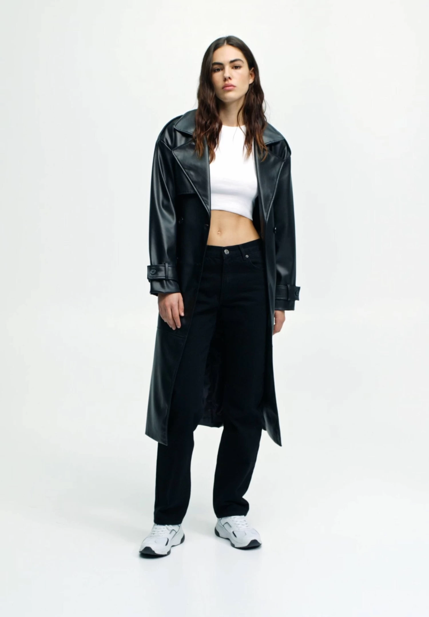 PULL & BEAR Trenchcoat - Mottled Black 2 PULL & BEAR Trenchcoat - Mottled Black - Afbeelding 2