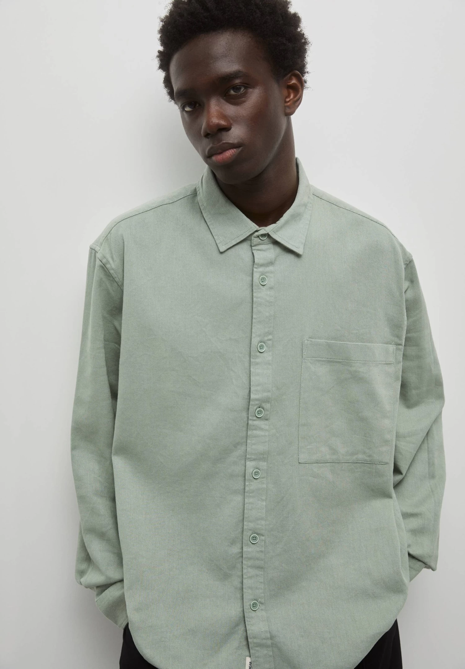 PULL & BEAR Basic - Overhemd - Light Green 5 PULL & BEAR Basic - Overhemd - Light Green - Afbeelding 5