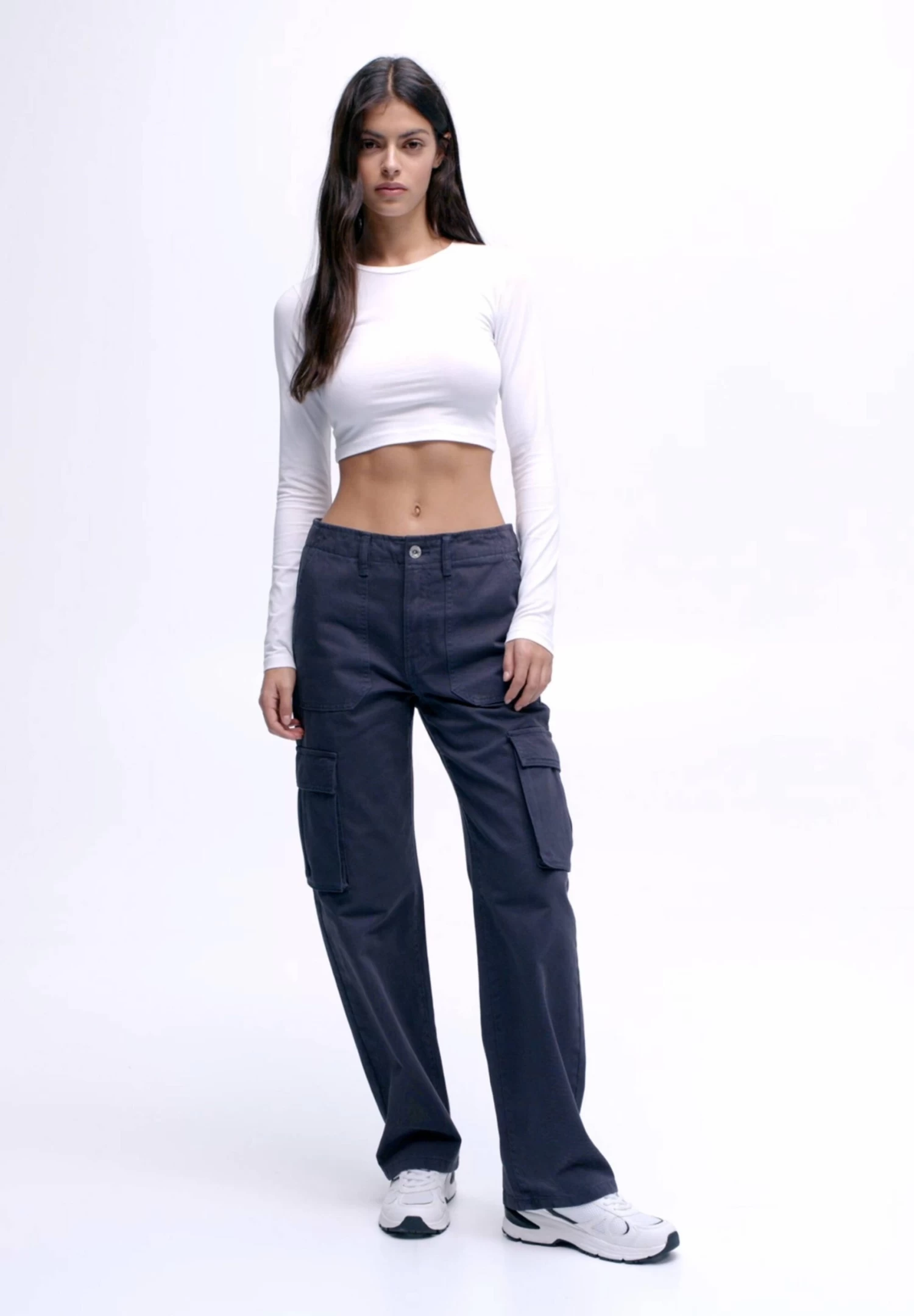 PULL & BEAR Straight-Fit - Cargobroek - Dark Blue 5 PULL & BEAR Straight-Fit - Cargobroek - Dark Blue - Afbeelding 5