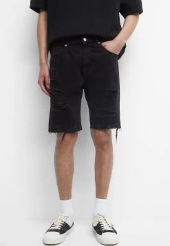 PULL & BEAR Jeansshort - Black