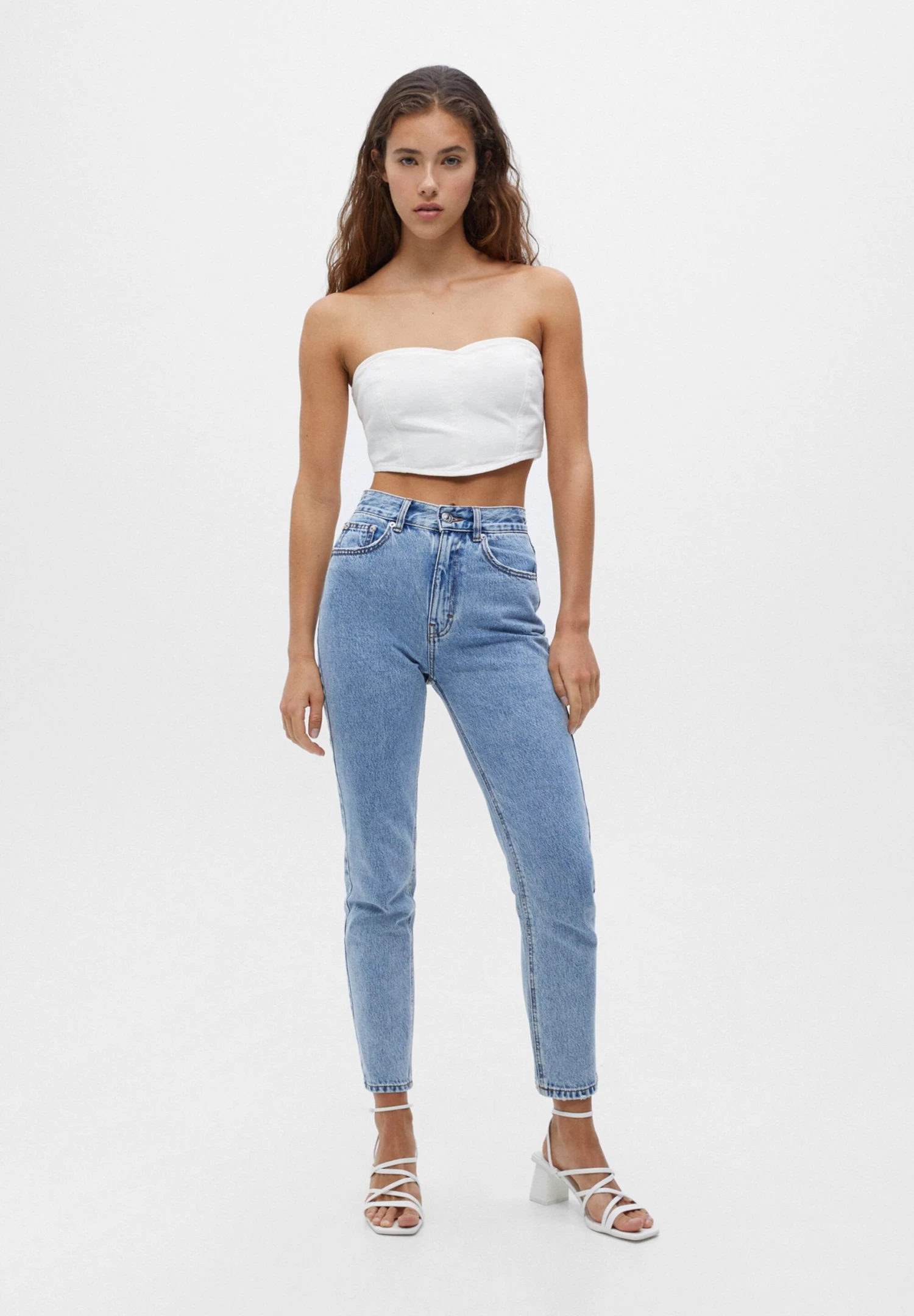 PULL & BEAR Mom Fit - Jeans Tapered Fit - Blue Denim 2 PULL & BEAR Mom Fit - Jeans Tapered Fit - Blue Denim - Afbeelding 2