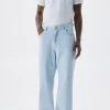 PULL & BEAR Baggy - Straight Leg Jeans - Light Blue Denim
