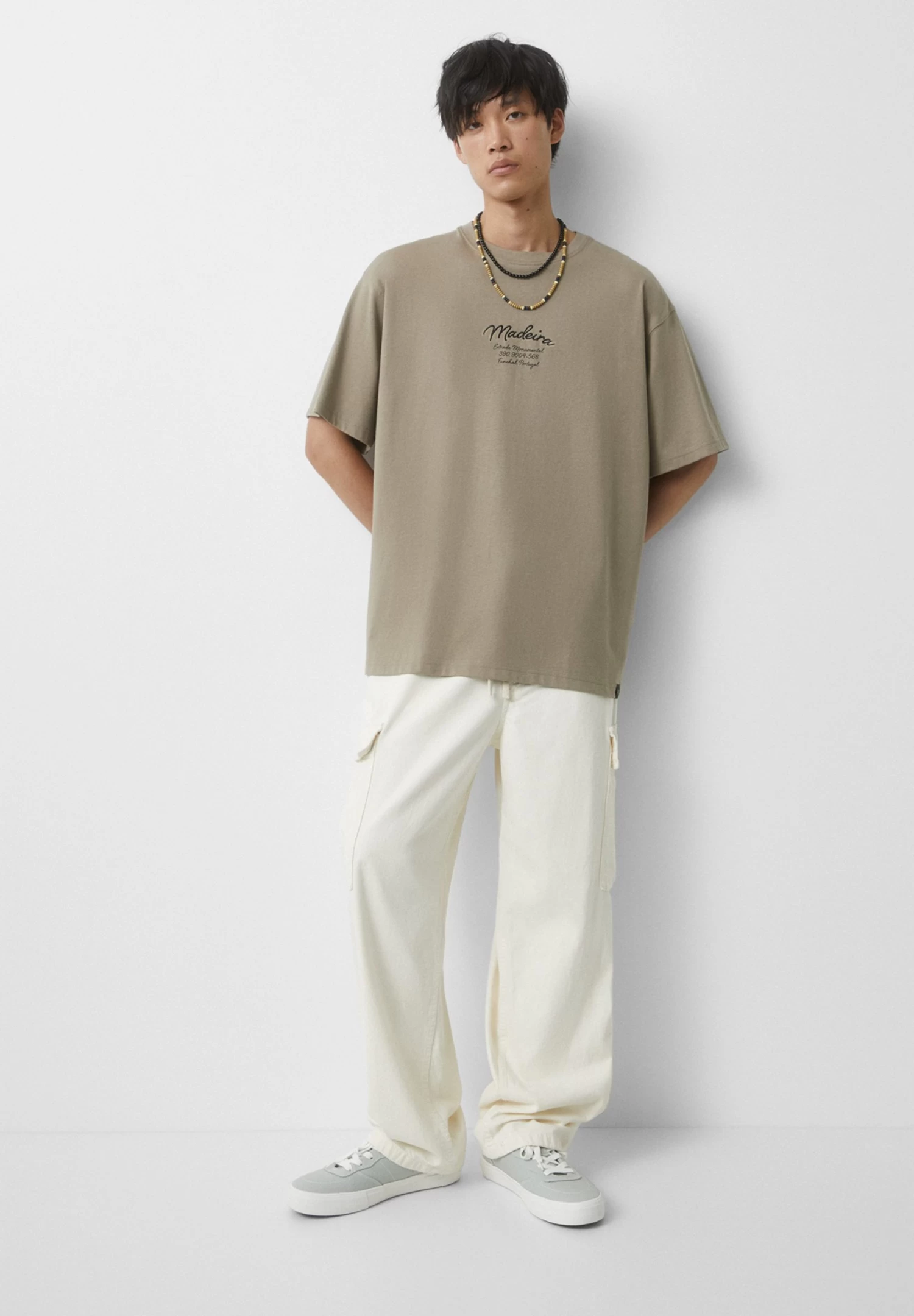 PULL & BEAR Short Sleeve City - T-Shirt Print - Brown 2 PULL & BEAR Short Sleeve City - T-Shirt Print - Brown - Afbeelding 2