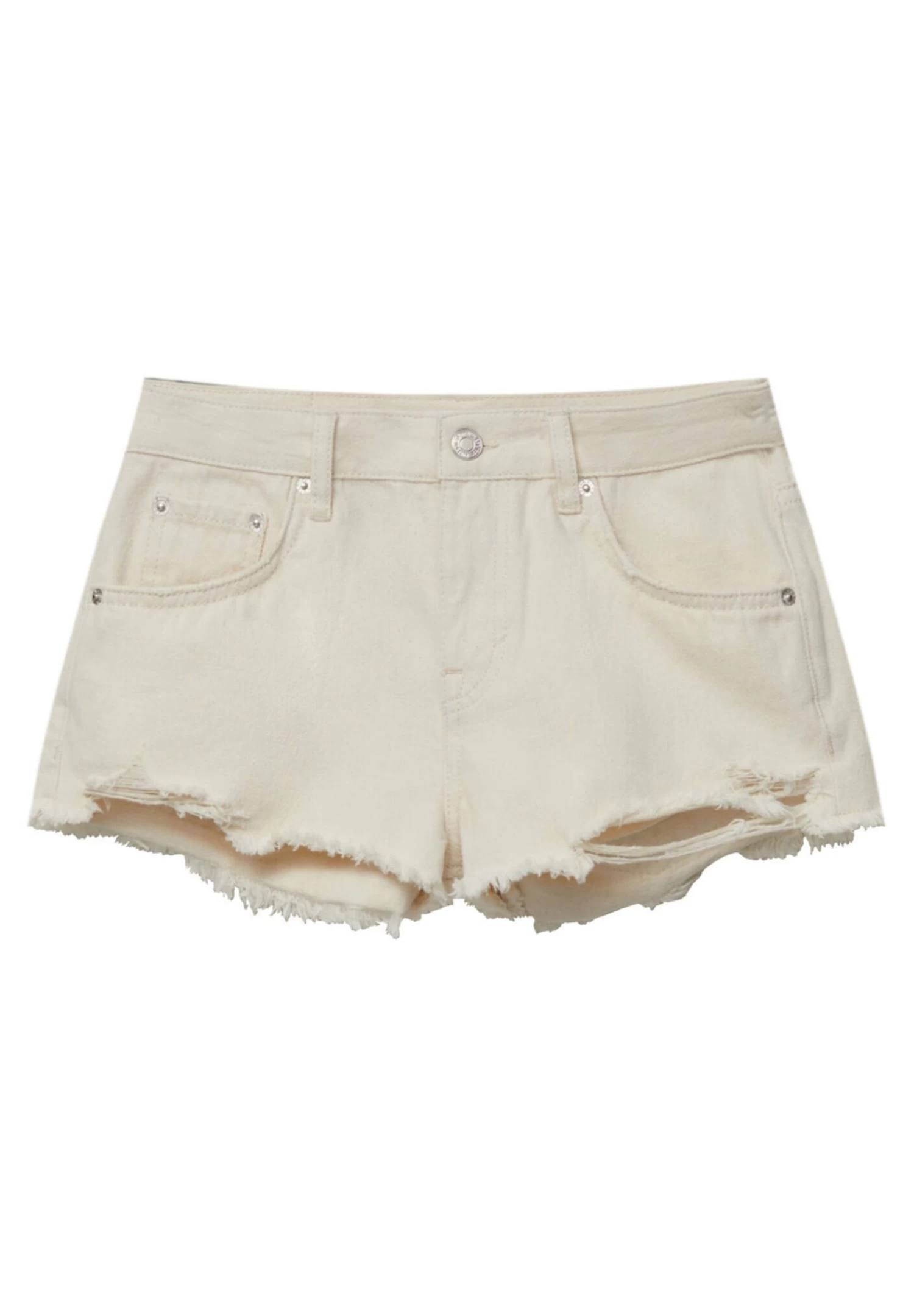 PULL & BEAR Low-Waist - Jeansshort - Sand 6 PULL & BEAR Low-Waist - Jeansshort - Sand - Afbeelding 6