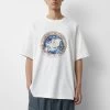 PULL & BEAR Short Sleeve With Round Print - T-Shirt Print - White