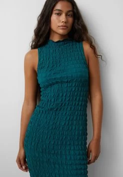 PULL & BEAR Textured Sleeveless - Midi- Jurk - Green