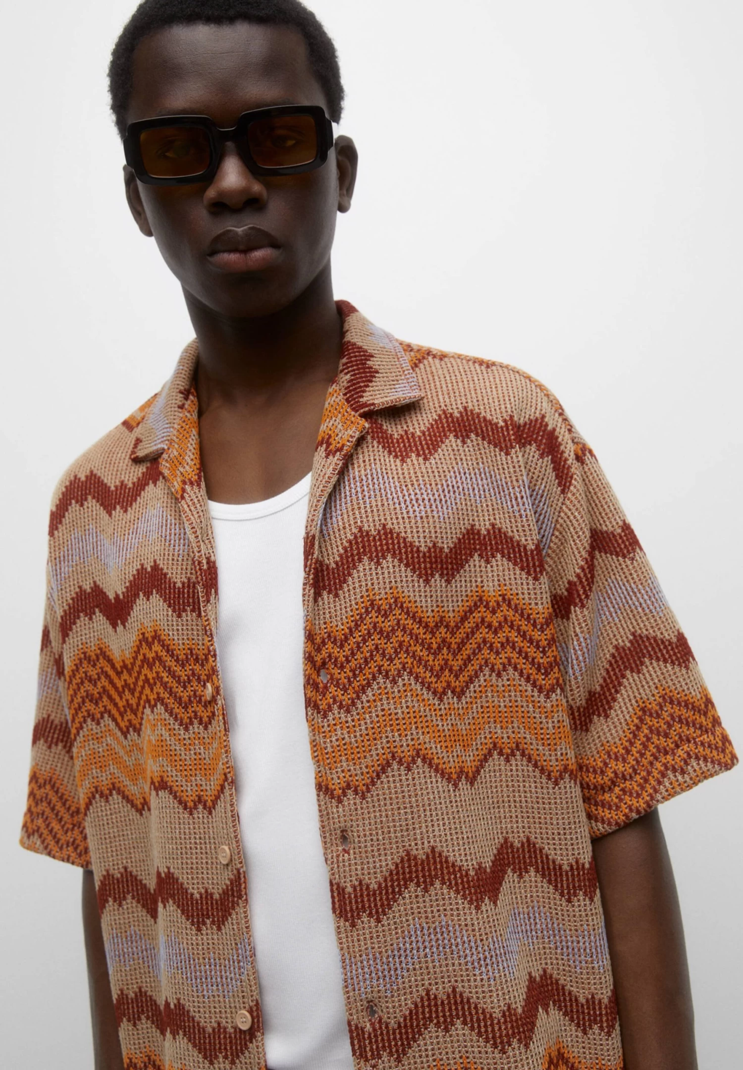 PULL & BEAR Geometric Print - Overhemd - Bordeaux 4 PULL & BEAR Geometric Print - Overhemd - Bordeaux - Afbeelding 4