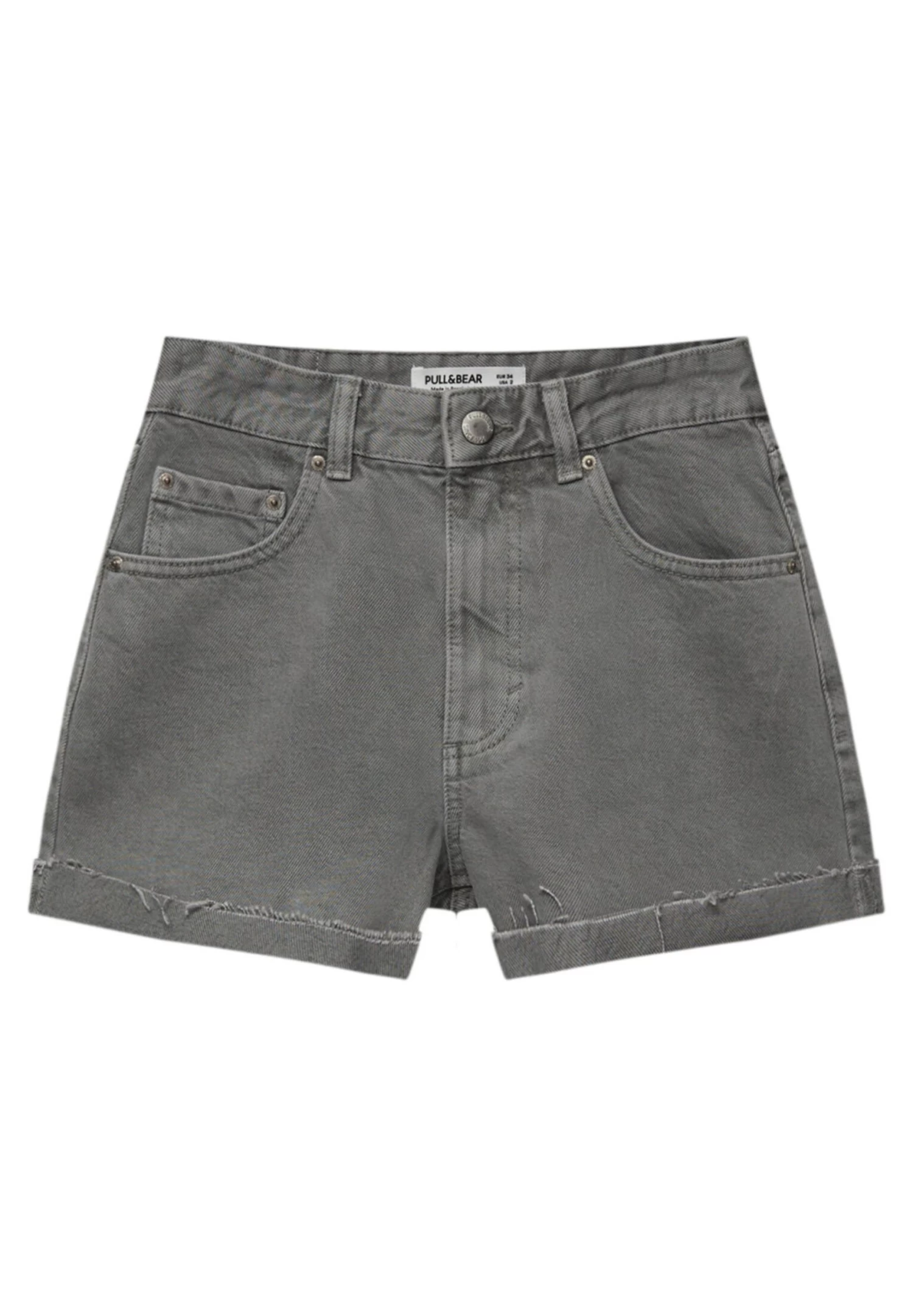 PULL & BEAR Mid-Rise Bermuda - Jeansshort - Dark Grey 6 PULL & BEAR Mid-Rise Bermuda - Jeansshort - Dark Grey - Afbeelding 6