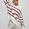 PULL & BEAR Striped - Trui - Mottled Dark Red