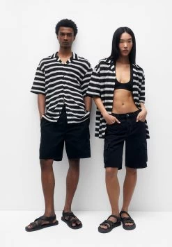 PULL & BEAR Striped - Overhemd - Black
