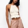 PULL & BEAR Embroidered - Shorts - Light Pink