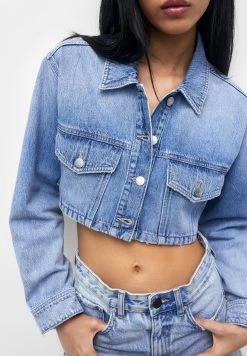 PULL & BEAR Cropped - Spijkerjas - Stone Blue Denim -PULL BEAR Winkel 486b1f801b8a45d481f02ae9a7af945f