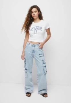 PULL & BEAR Short Sleeve Varsity- T-Shirt Print - White -PULL BEAR Winkel 48891f54a7bf48208bfe4418f55e1e01