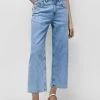 PULL & BEAR Straight Leg Jeans - Stone Blue Denim