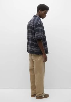 PULL & BEAR Short Sleeve Checked - Overhemd - Dark Blue -PULL BEAR Winkel 49284f6af75d489fa2dd0b78923c0b7f