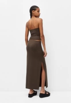 PULL & BEAR Basic-Midi - Kokerrok - Dark Brown -PULL BEAR Winkel 4a630a0a920a418582de54c2a1d0016b