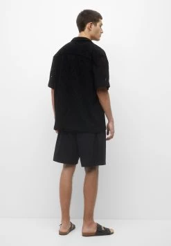 PULL & BEAR Short Sleeve Black Openwork- Overhemd - Black -PULL BEAR Winkel 4b5f49c6f50942b58d23998ce401309f